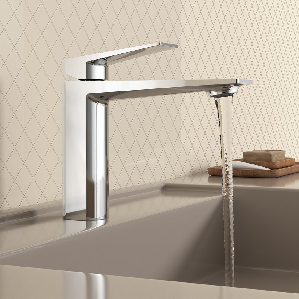 MAXTOR Single Hole Bathroom Vanity Basin Faucet with Neoperl Aerator & Supply Lines-AB000065