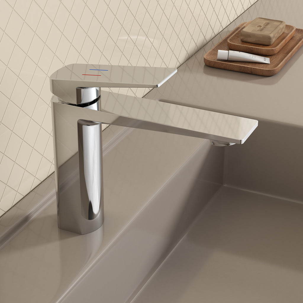 MAXTOR Single Hole Bathroom Vanity Basin Faucet with Neoperl Aerator & Supply Lines-AB000065