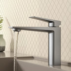 MAXTOR Single Hole Bathroom Vanity Basin Faucet with Neoperl Aerator & Supply Lines-AB000065