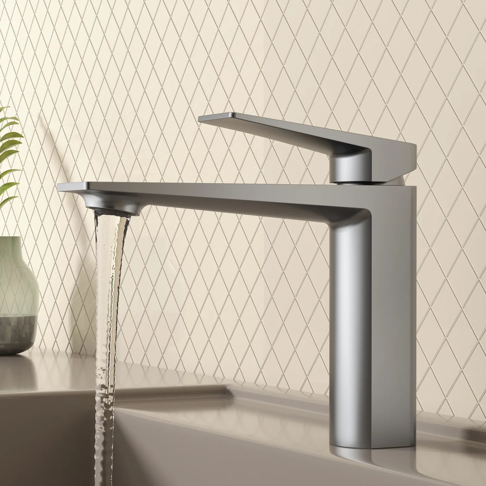 MAXTOR Single Hole Bathroom Vanity Basin Faucet with Neoperl Aerator & Supply Lines-AB000065