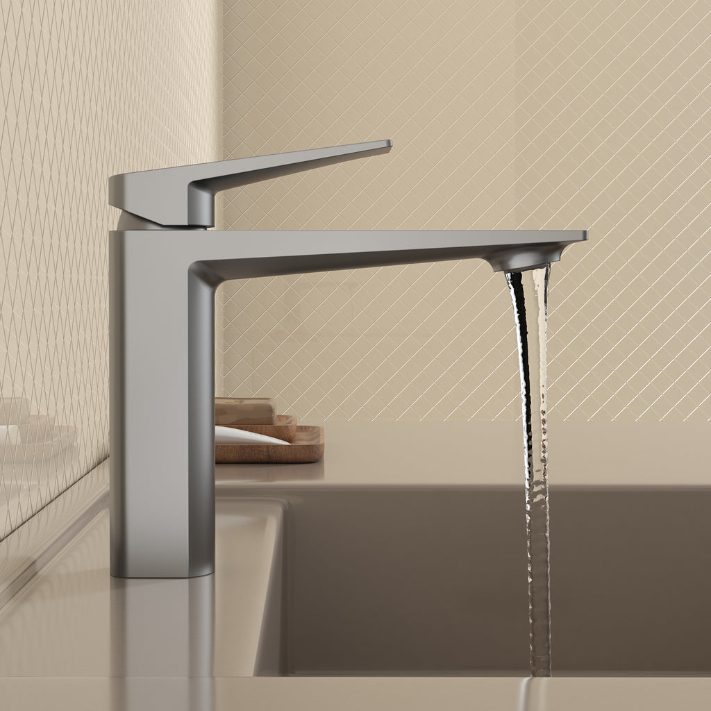 MAXTOR Single Hole Bathroom Vanity Basin Faucet with Neoperl Aerator & Supply Lines-AB000065