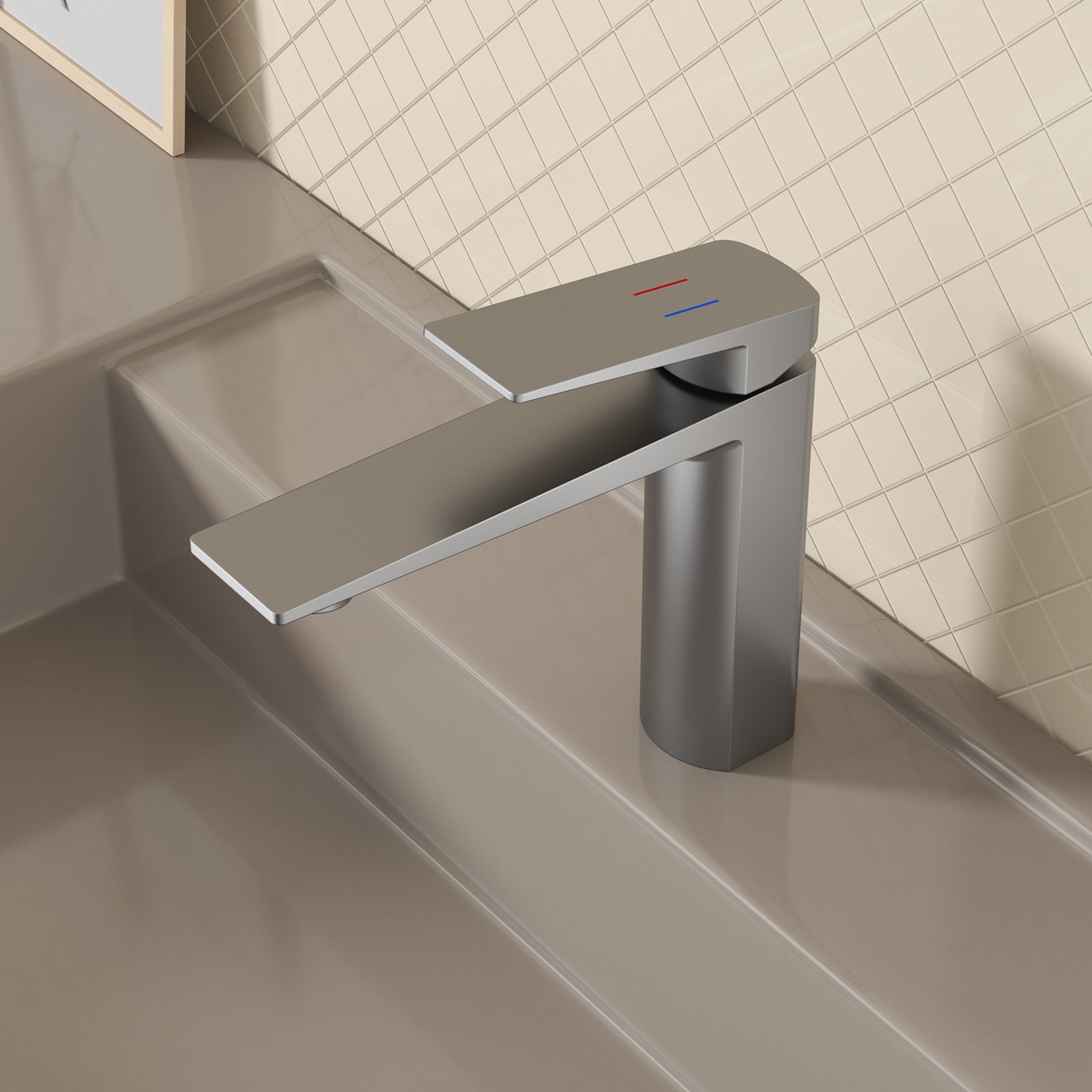 MAXTOR Single Hole Bathroom Vanity Basin Faucet with Neoperl Aerator & Supply Lines-AB000065