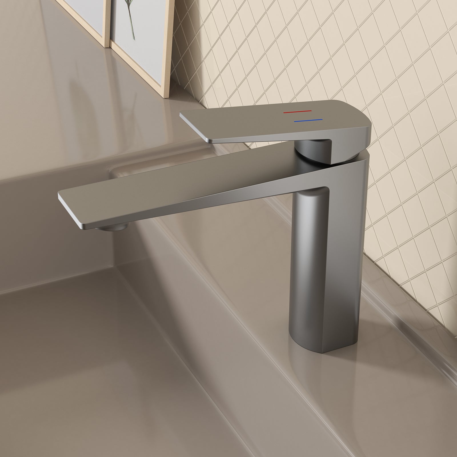 MAXTOR Single Hole Bathroom Vanity Basin Faucet with Neoperl Aerator & Supply Lines-AB000065