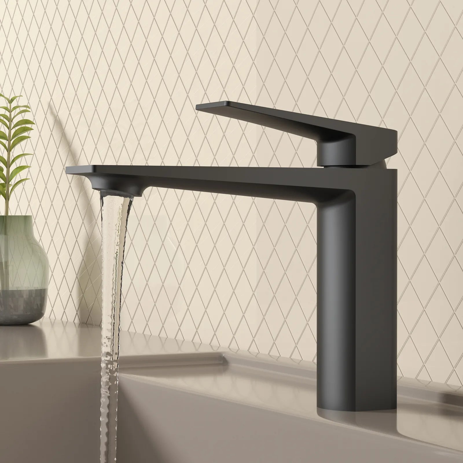 MAXTOR Single Hole Bathroom Vanity Basin Faucet with Neoperl Aerator & Supply Lines-AB000065