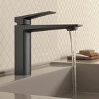 MAXTOR Single Hole Bathroom Vanity Basin Faucet with Neoperl Aerator & Supply Lines-AB000065