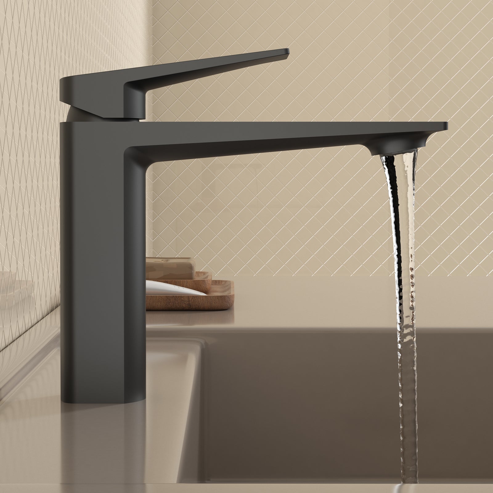 MAXTOR Single Hole Bathroom Vanity Basin Faucet with Neoperl Aerator & Supply Lines-AB000065