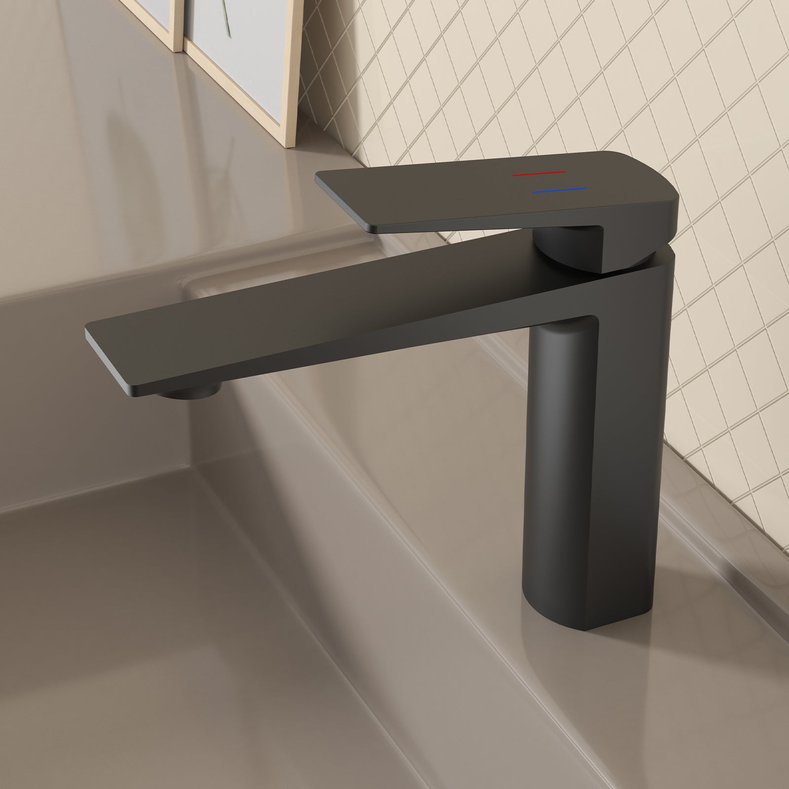 MAXTOR Single Hole Bathroom Vanity Basin Faucet with Neoperl Aerator & Supply Lines-AB000065