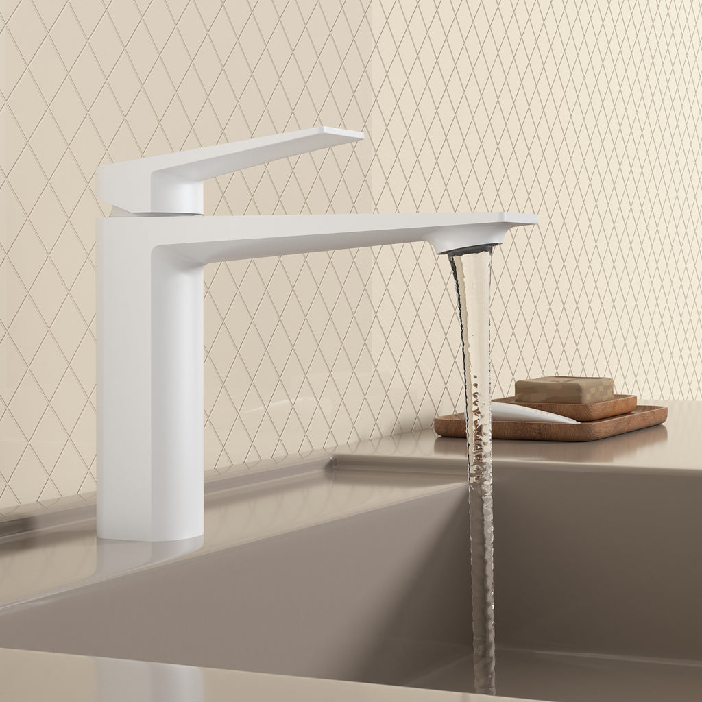 MAXTOR Single Hole Bathroom Vanity Basin Faucet with Neoperl Aerator & Supply Lines-AB000065