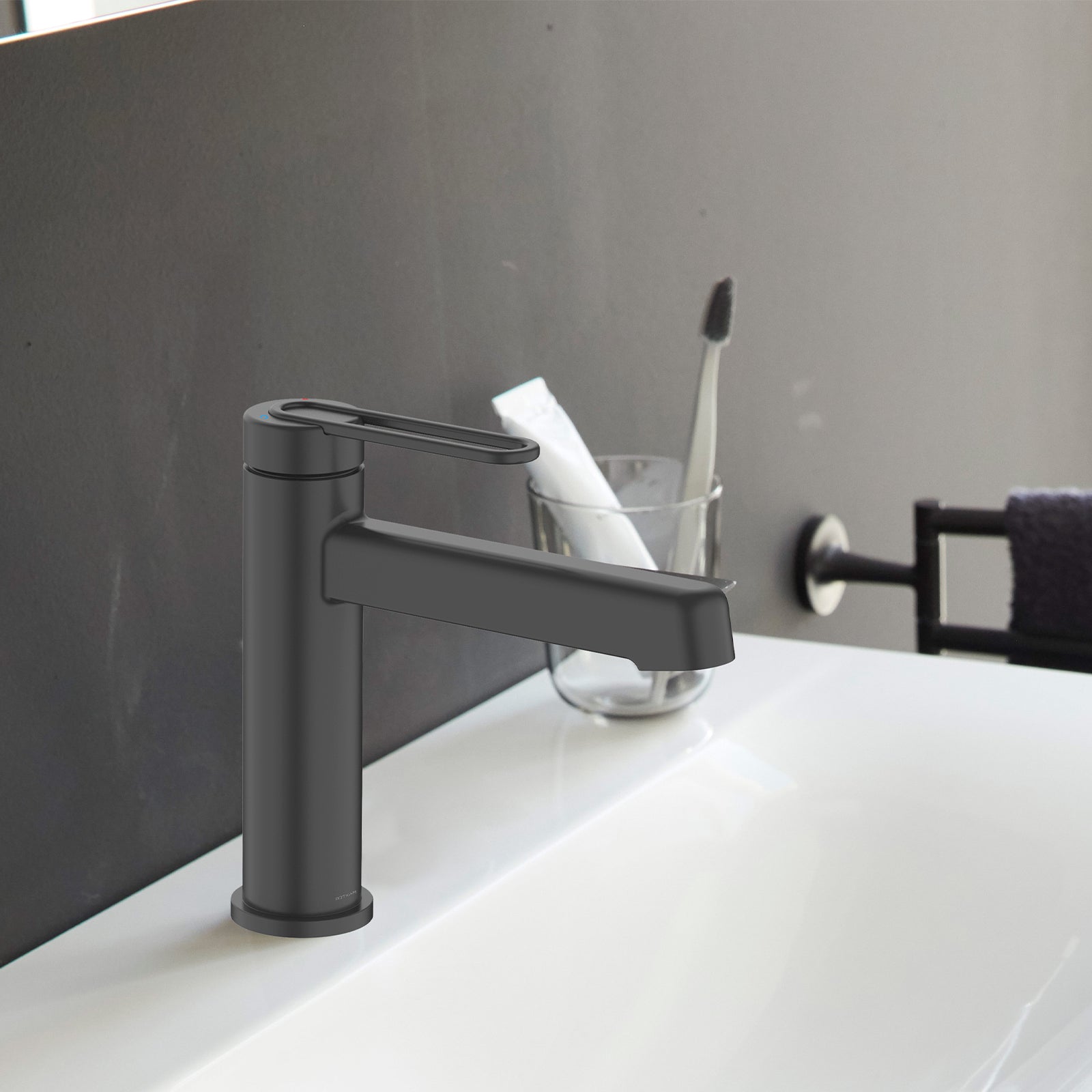 MAXTOR Loop Handle Bathroom Vanity Basin Faucet – Single Hole Mixer Tap – AB000069