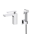 Solid Brass Rihine Basin Faucet with bidet spray and brass holder--AB000001+HBS0003 Chrome