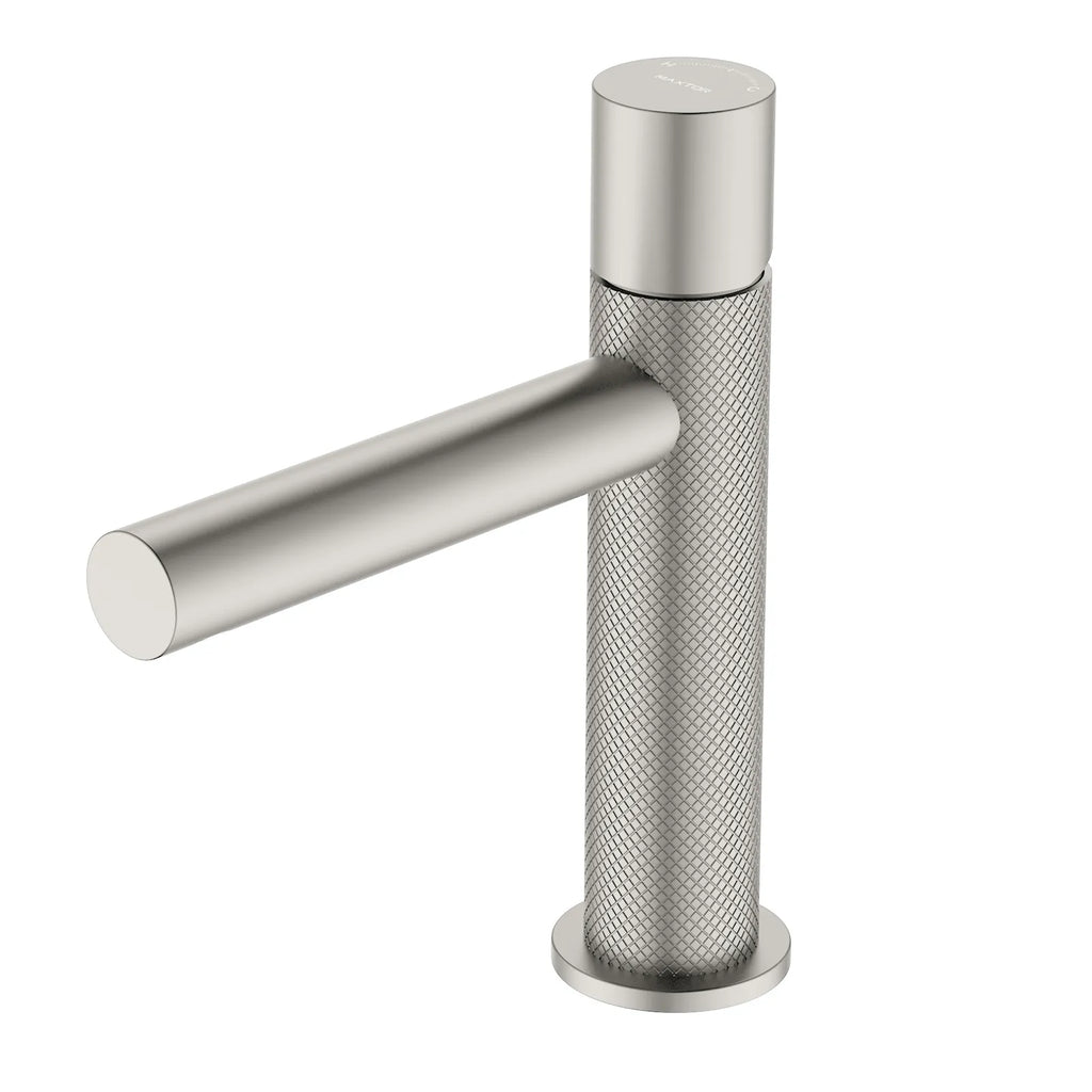 MAXTOR Knurled Art Design Single Handle Bathroom Vanity Basin Faucet-AB000332 Brushed Nickel
