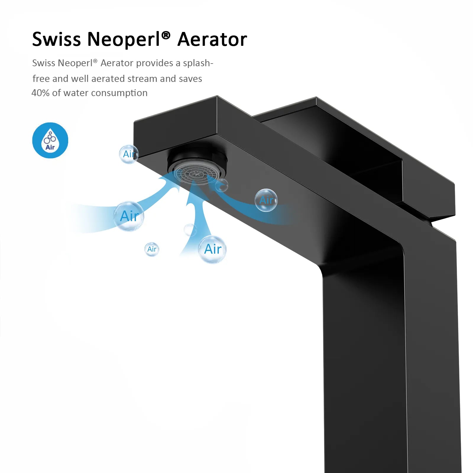 Modern Tall Basin Faucet – Solid Brass, Neoperl® Aerator, Citec® Cartridge AB001000