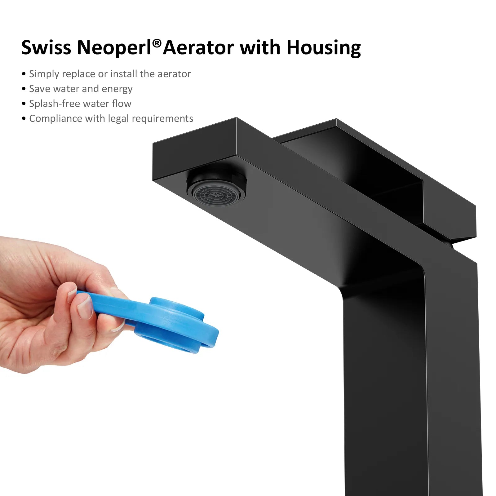 Modern Tall Basin Faucet – Solid Brass, Neoperl® Aerator, Citec® Cartridge AB001000
