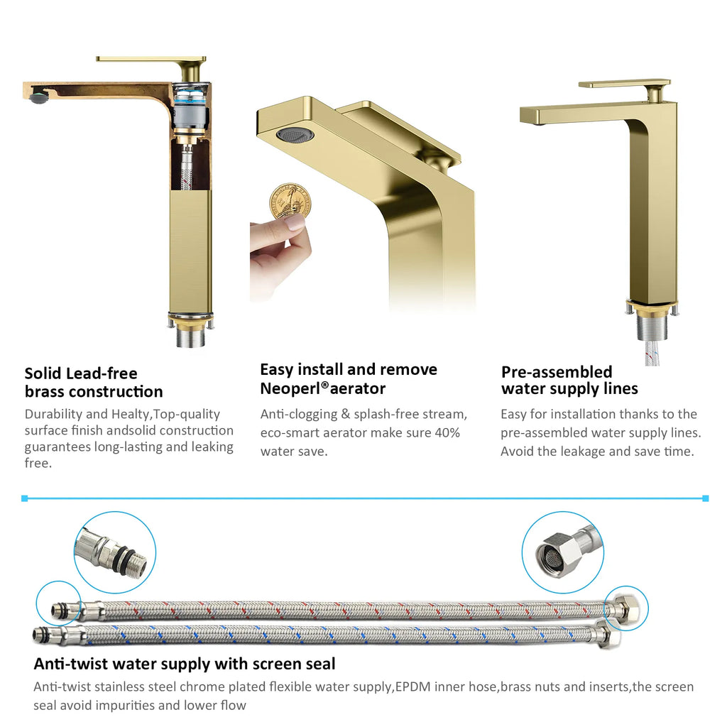 Rihine Bathroom vessel Faucet with Neoperl Aerator –AB001001