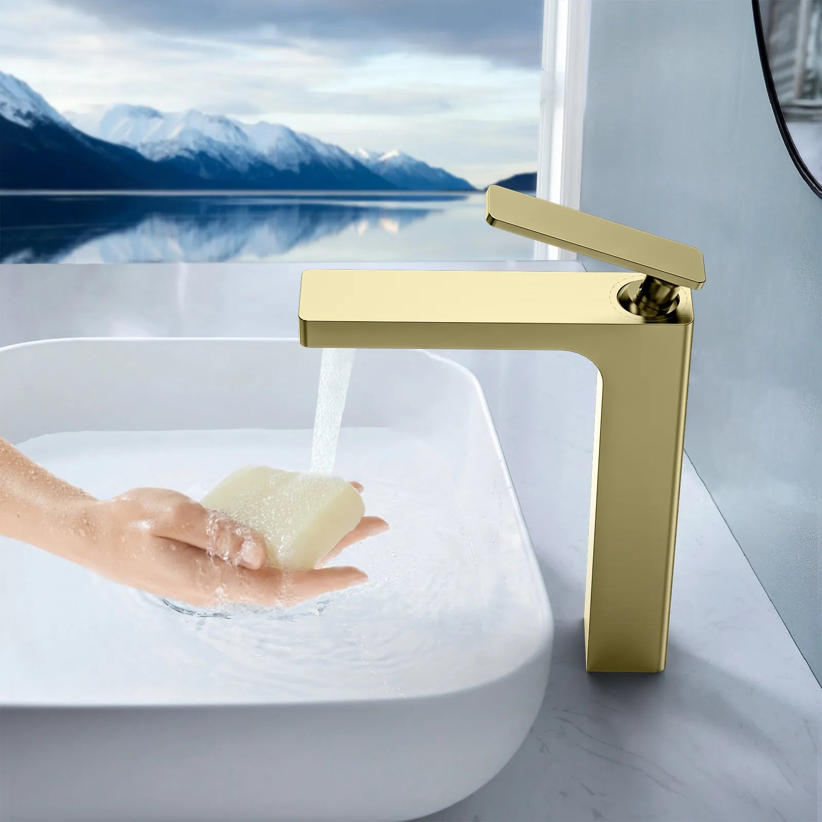 Rihine Bathroom vessel Faucet with Neoperl Aerator –AB001001