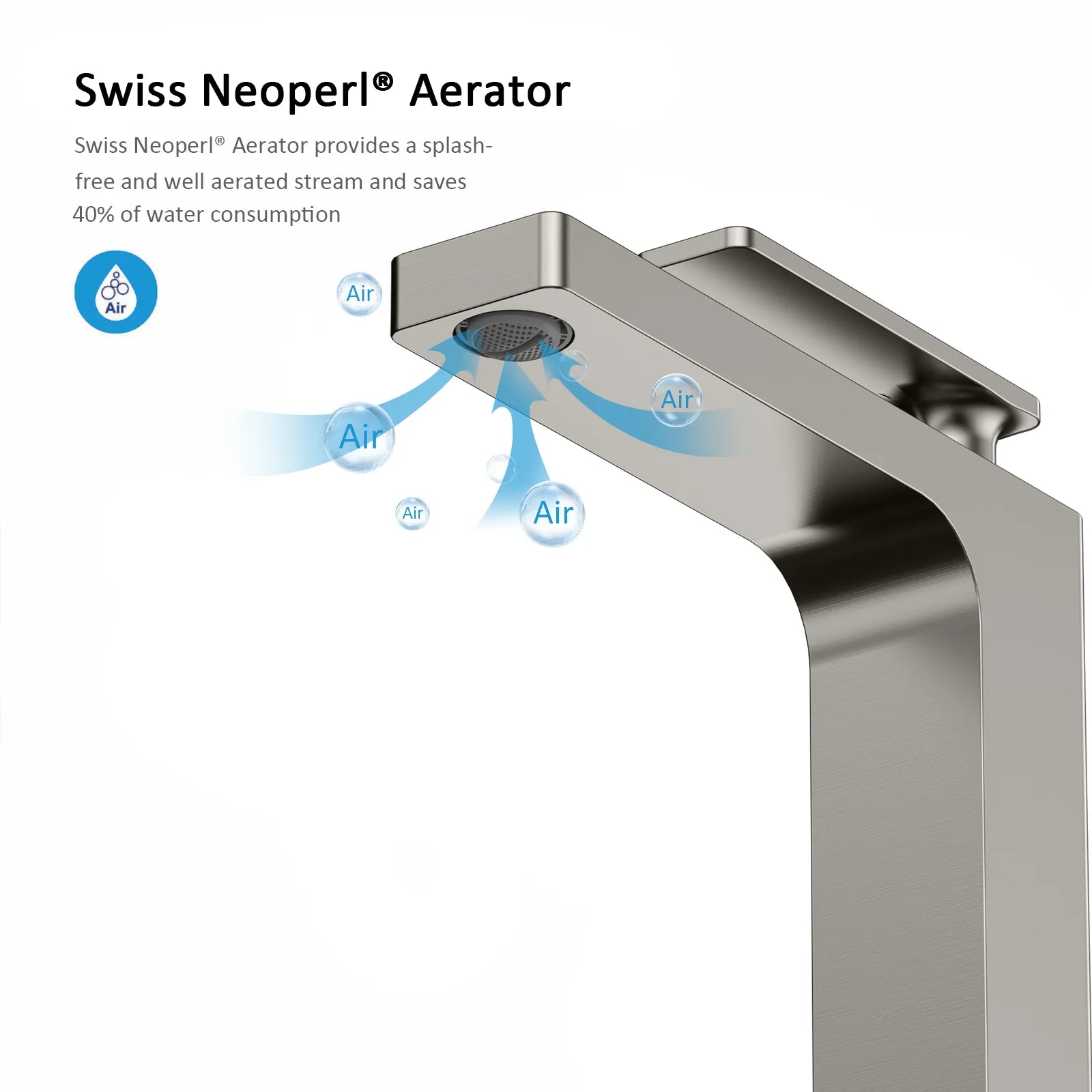 Rihine Bathroom vessel Faucet with Neoperl Aerator –AB001001
