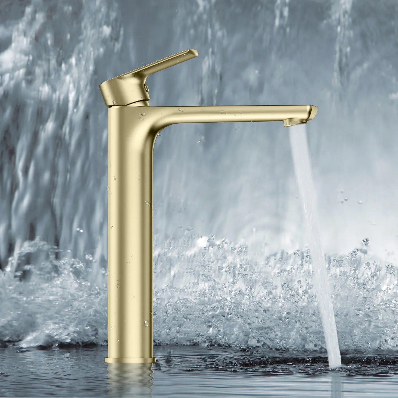 Nile Single Level Tall Brass Basin Faucet - Bathroom Vessel Faucet AB001003