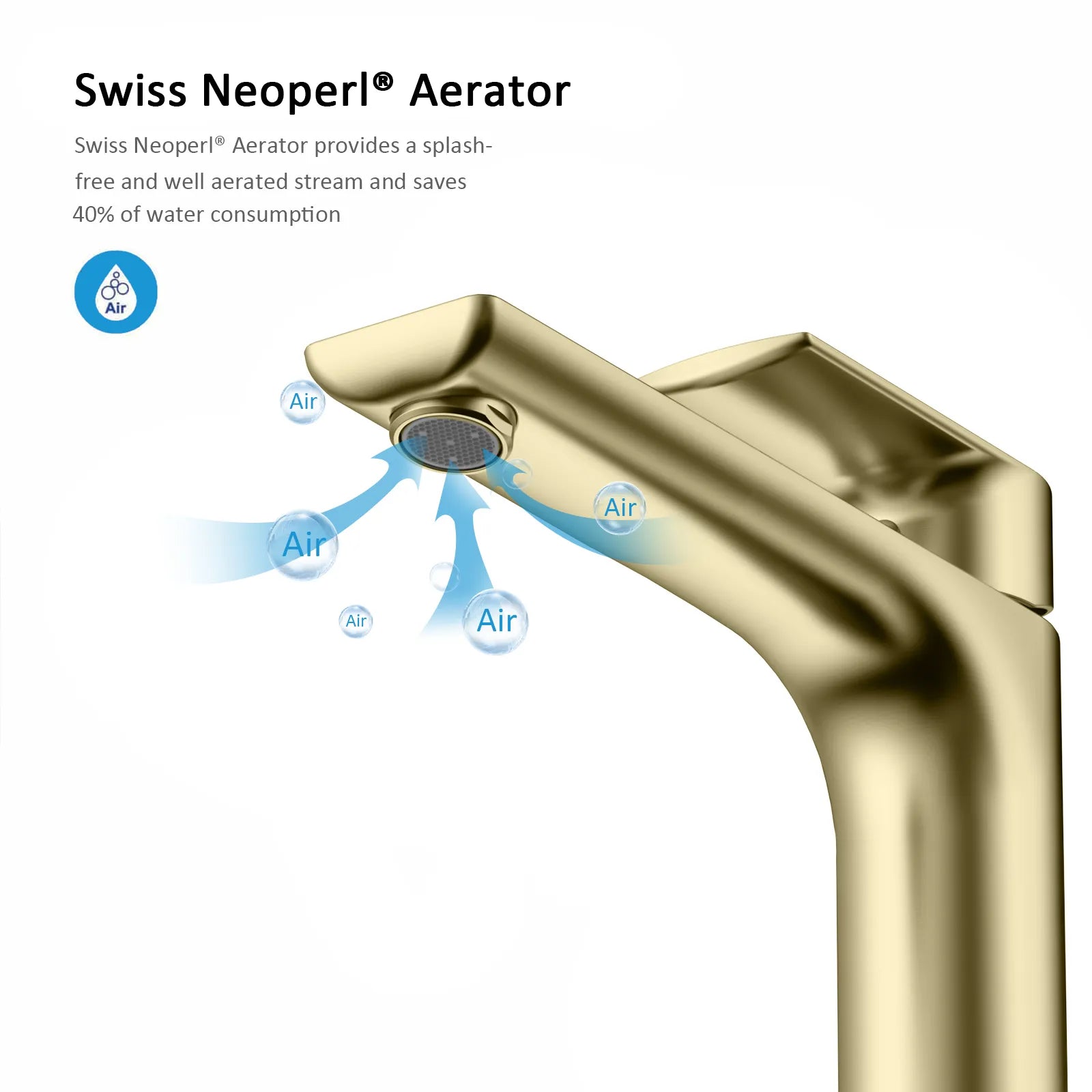 Nile Single Level Tall Brass Basin Faucet - Bathroom Vessel Faucet AB001003