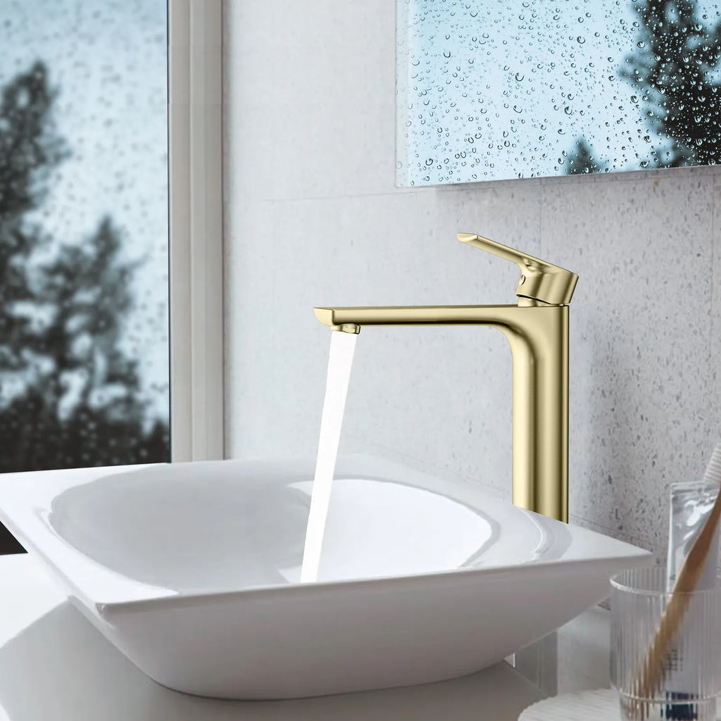 Nile Single Level Tall Brass Basin Faucet - Bathroom Vessel Faucet AB001003