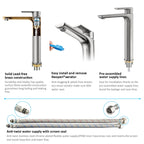 Nile Single Level Tall Brass Basin Faucet - Bathroom Vessel Faucet AB001003