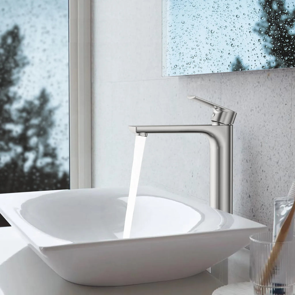 Nile Single Level Tall Brass Basin Faucet - Bathroom Vessel Faucet AB001003