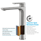 Nile Single Level Tall Brass Basin Faucet - Bathroom Vessel Faucet AB001003