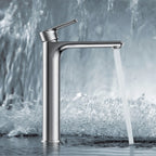 Nile Single Level Tall Brass Basin Faucet - Bathroom Vessel Faucet AB001003