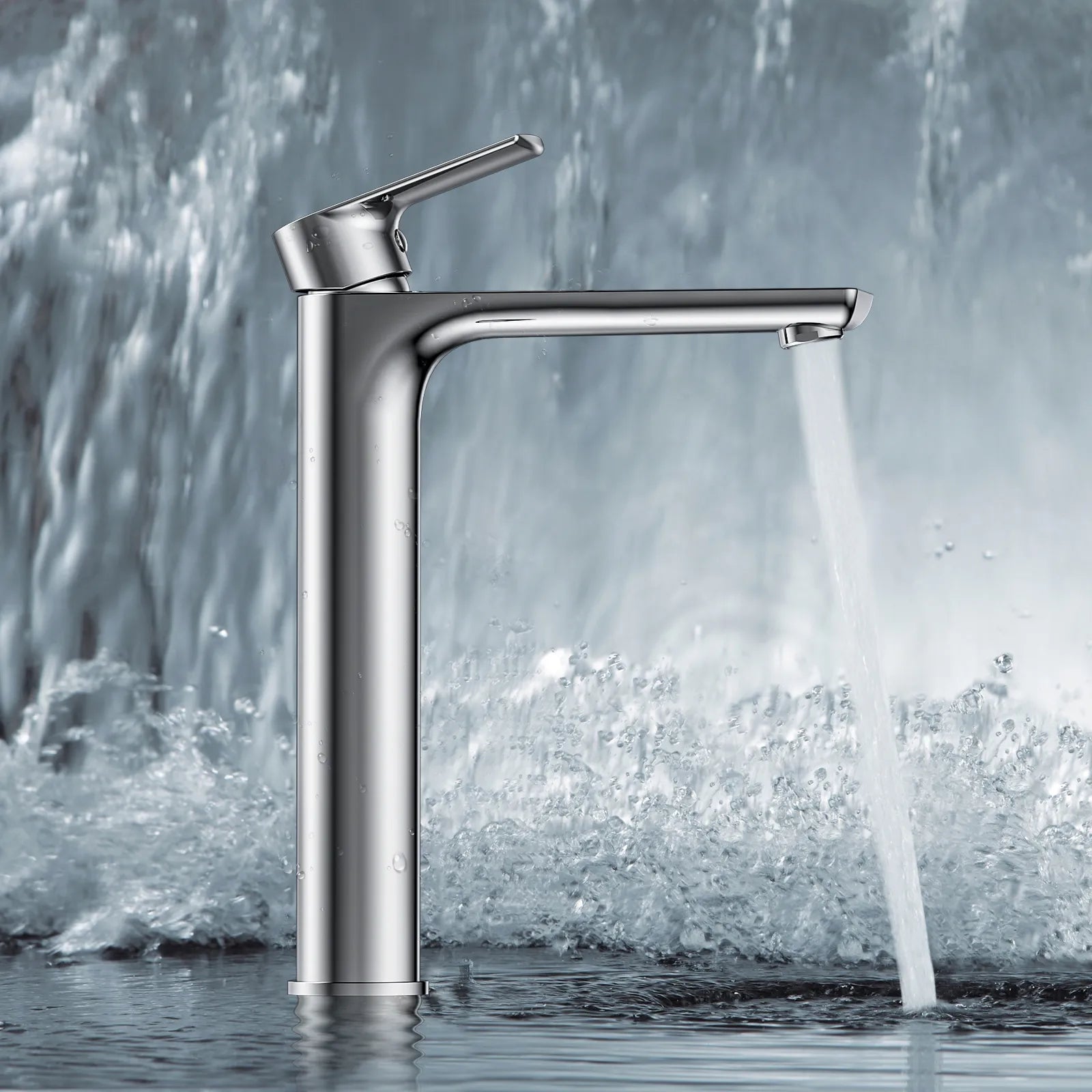 Nile Single Level Tall Brass Basin Faucet - Bathroom Vessel Faucet AB001003