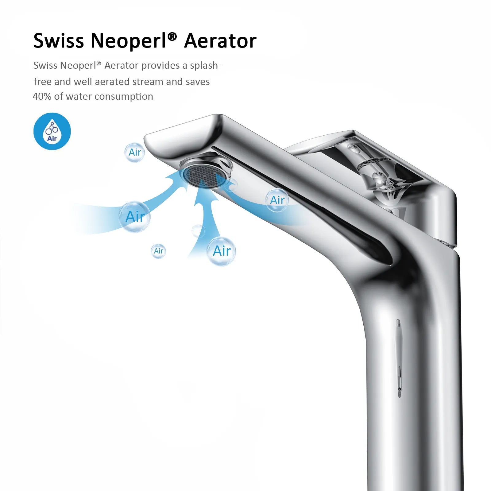Nile Single Level Tall Brass Basin Faucet - Bathroom Vessel Faucet AB001003