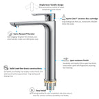 Nile Single Level Tall Brass Basin Faucet - Bathroom Vessel Faucet AB001003