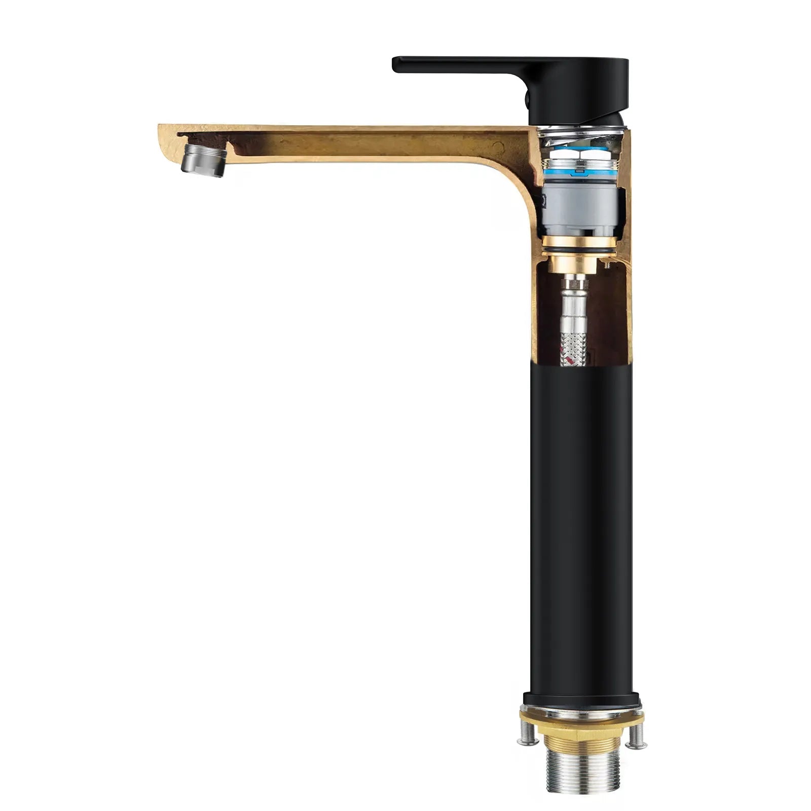 Nile Single Level Tall Brass Basin Faucet - Bathroom Vessel Faucet AB001003