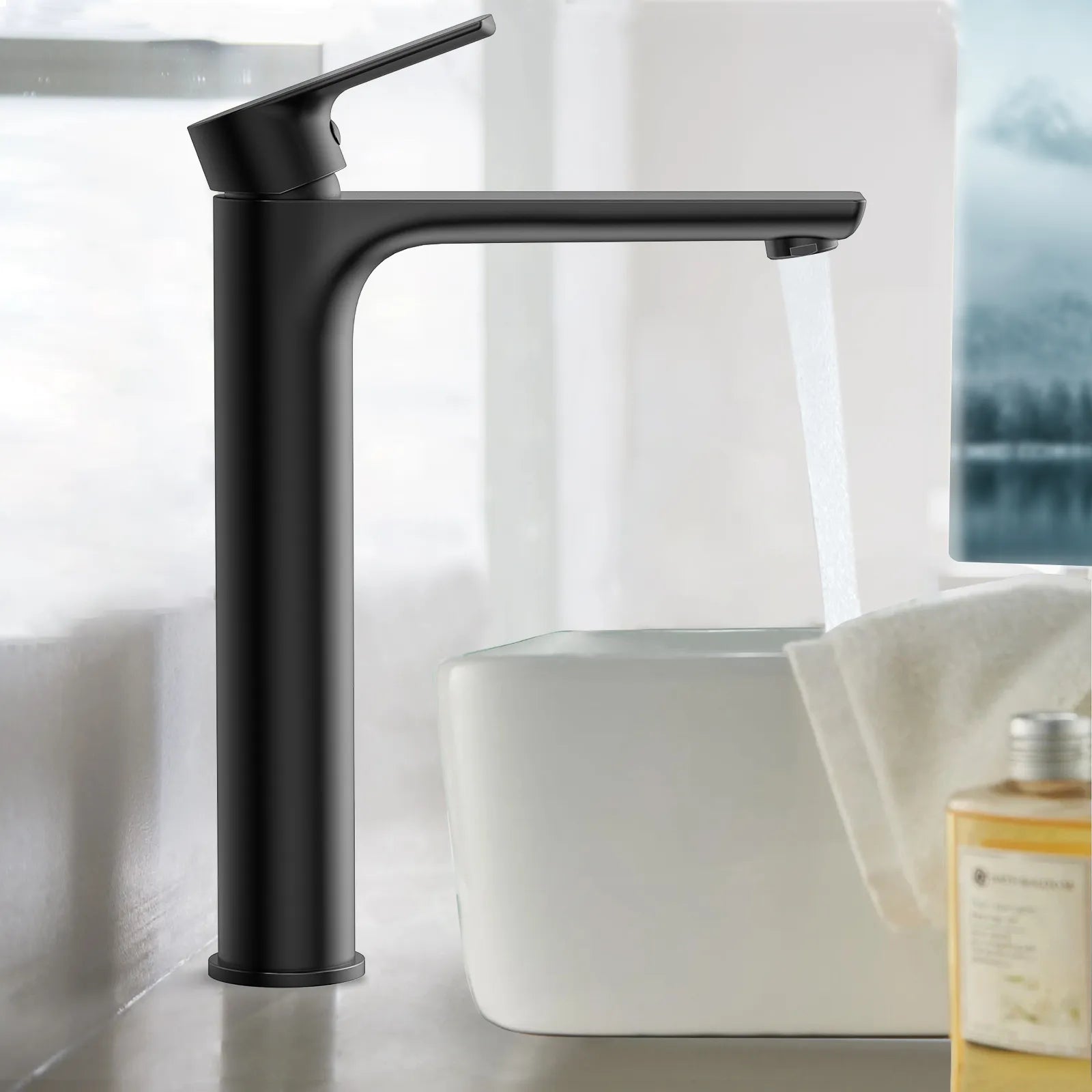 Nile Single Level Tall Brass Basin Faucet - Bathroom Vessel Faucet AB001003