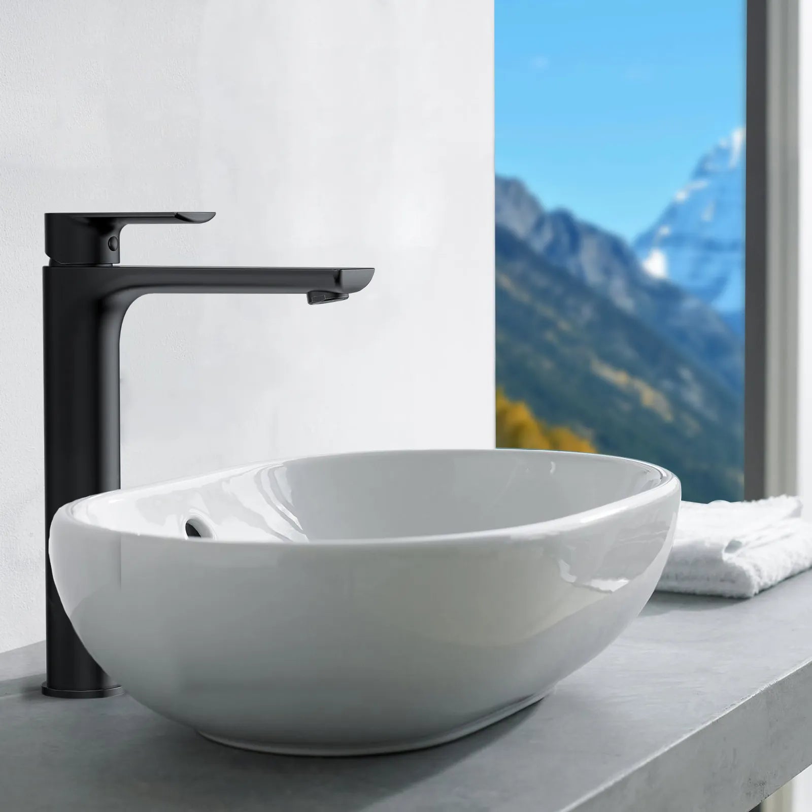 Nile Single Level Tall Brass Basin Faucet - Bathroom Vessel Faucet AB001003