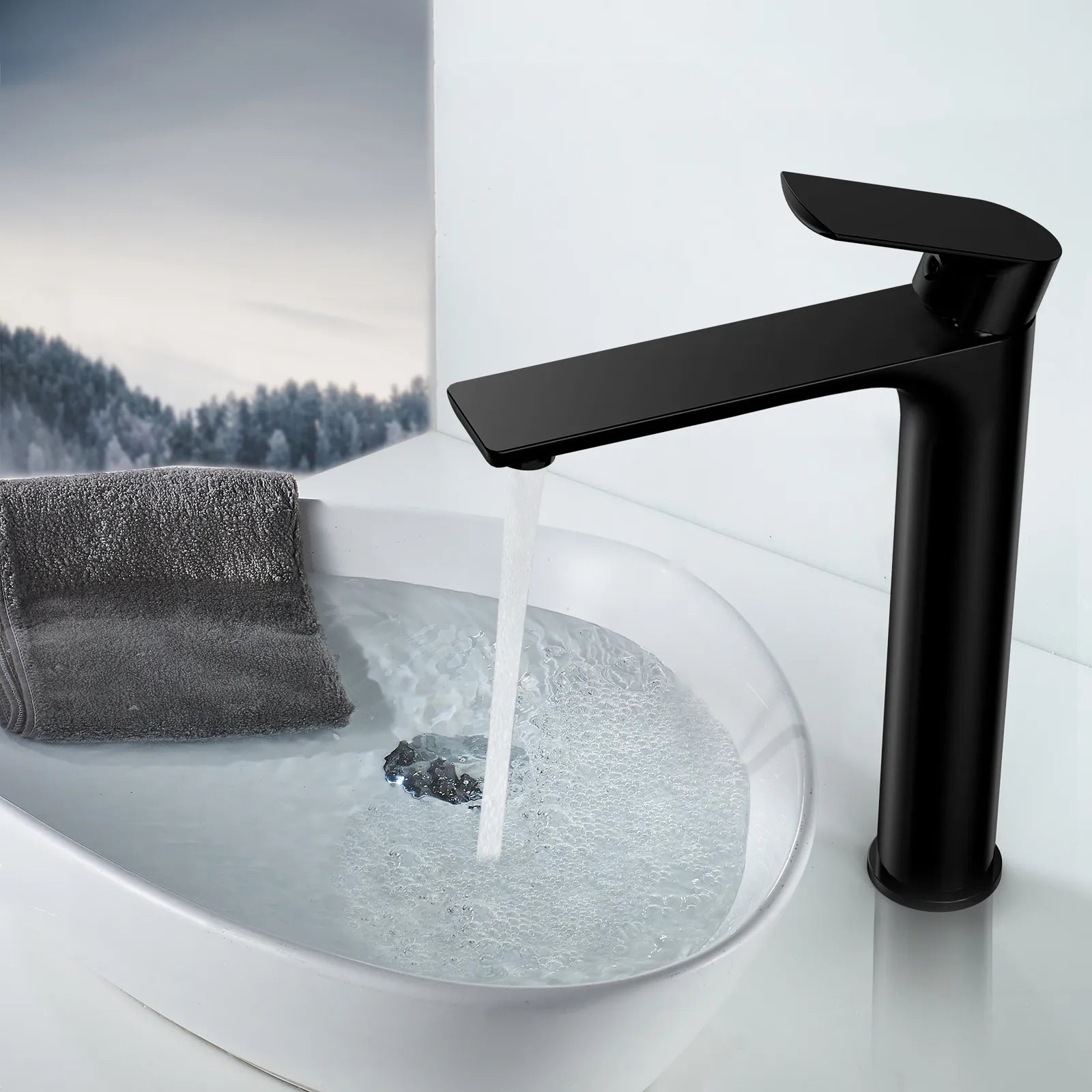 Nile Single Level Tall Brass Basin Faucet - Bathroom Vessel Faucet AB001003