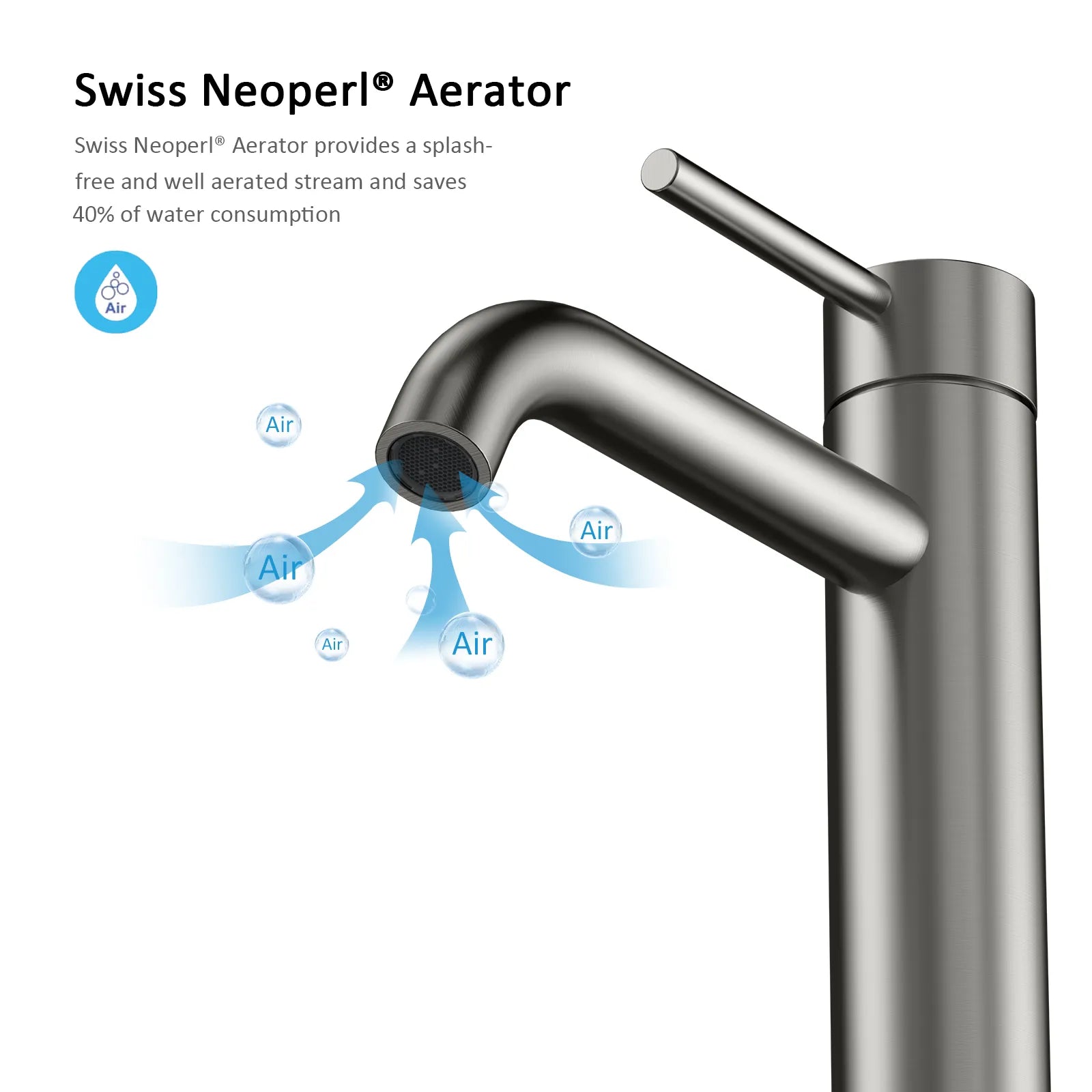 Circular Modern Tall Vessel Sink Faucet AB001004