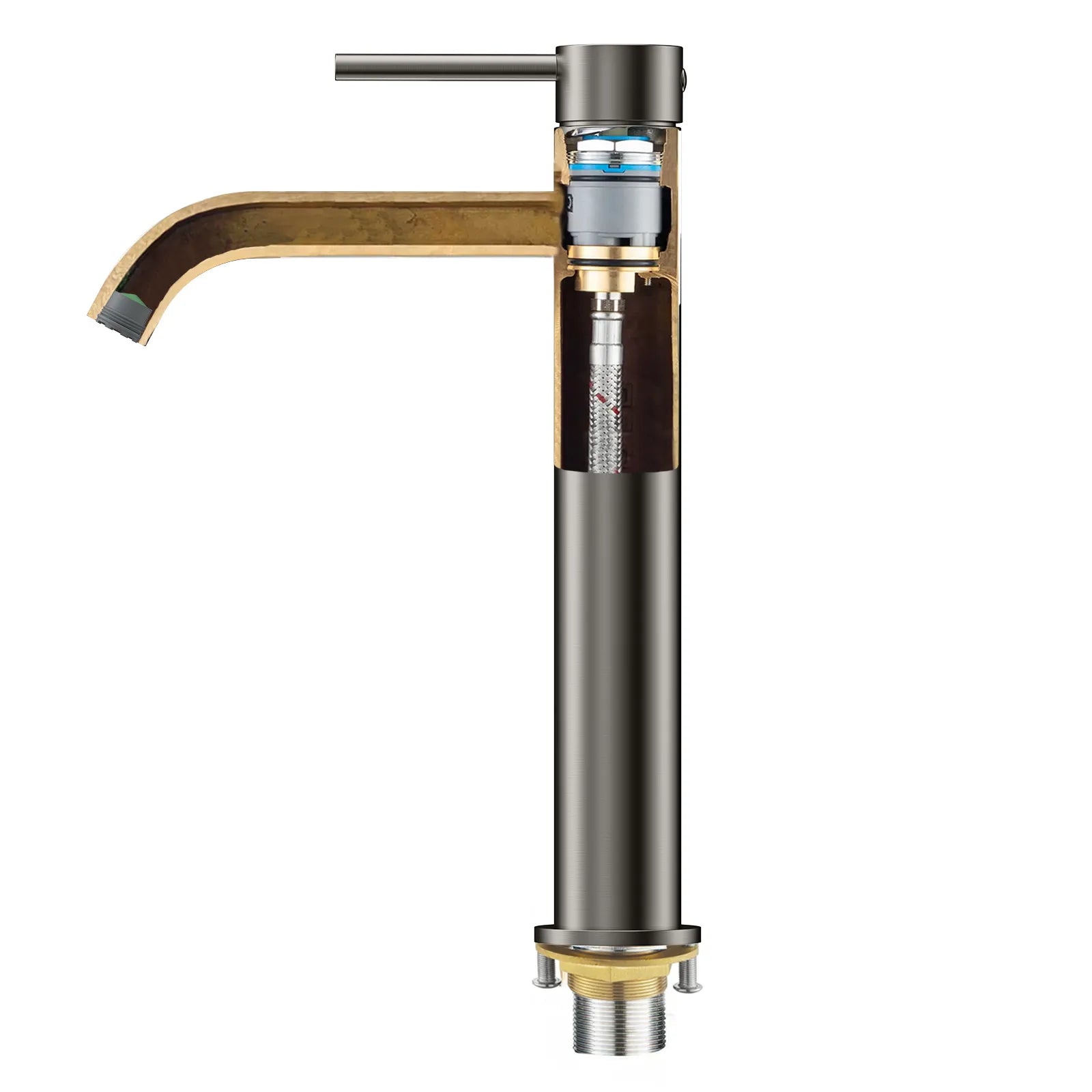 Circular Modern Tall Vessel Sink Faucet AB001004