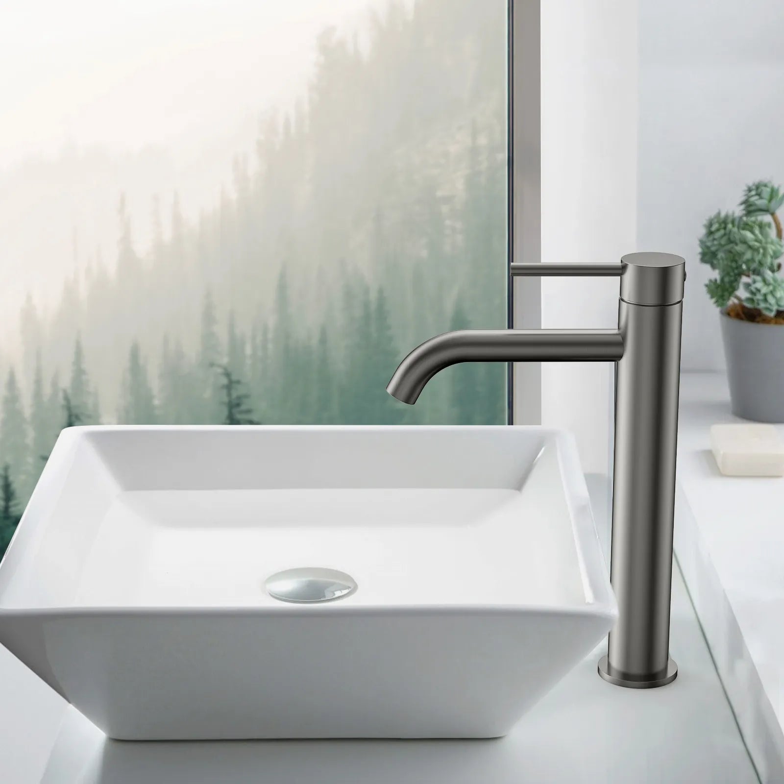 Circular Modern Tall Vessel Sink Faucet AB001004