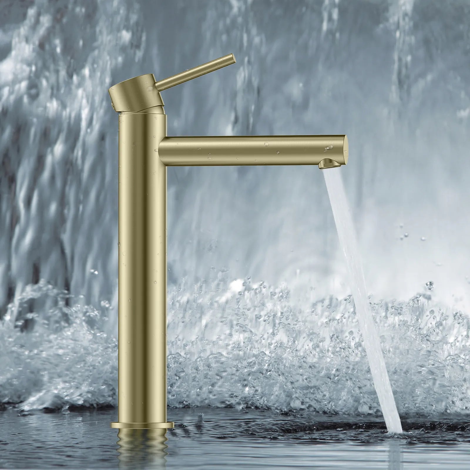 Tall Basin Faucet - Solid Brass Vanity Mixer with Spain ClTEC Cartridge -AB001005
