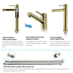 Tall Basin Faucet - Solid Brass Vanity Mixer with Spain ClTEC Cartridge -AB001005