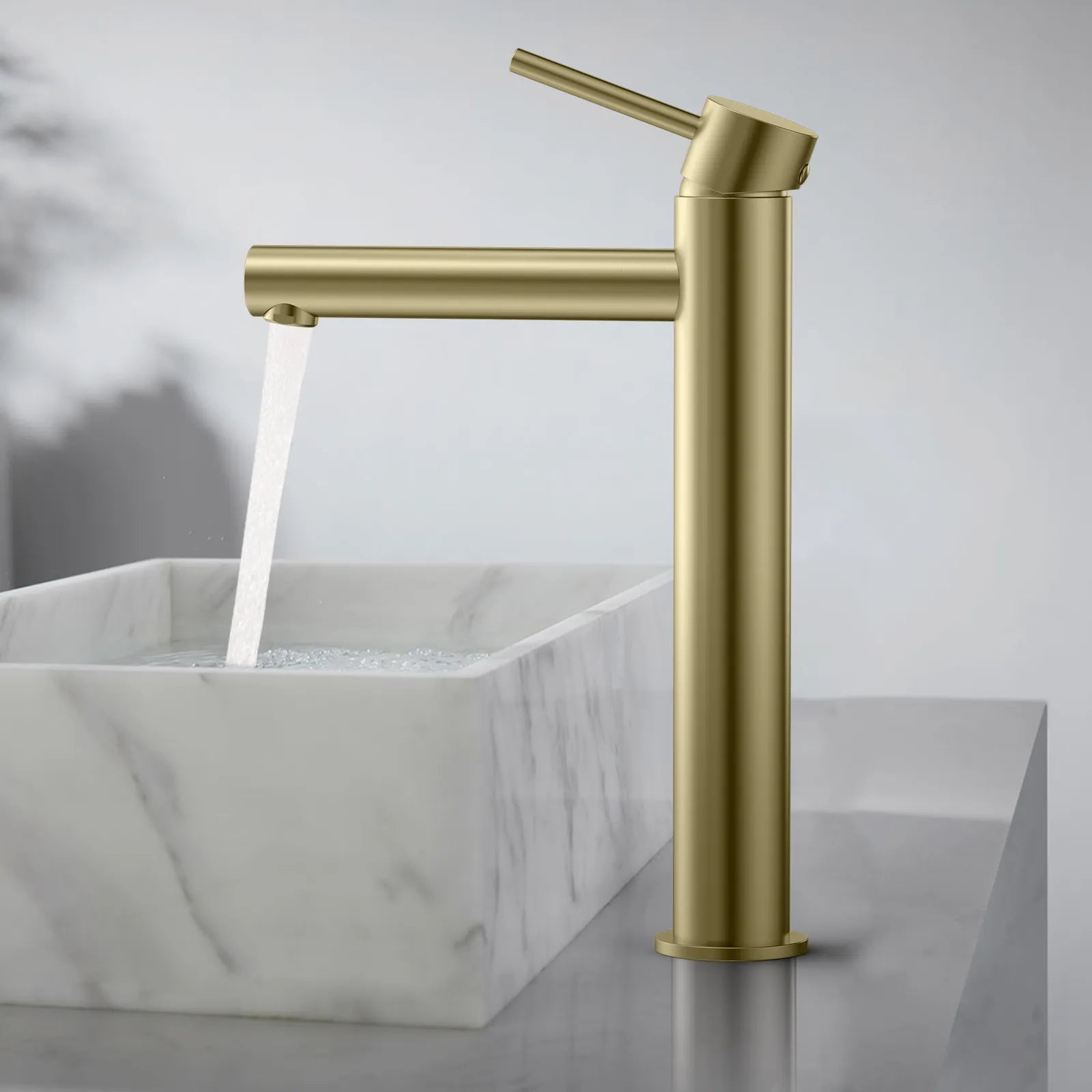 Tall Basin Faucet - Solid Brass Vanity Mixer with Spain ClTEC Cartridge -AB001005