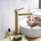 Tall Basin Faucet - Solid Brass Vanity Mixer with Spain ClTEC Cartridge -AB001005