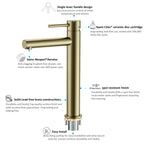 Tall Basin Faucet - Solid Brass Vanity Mixer with Spain ClTEC Cartridge -AB001005