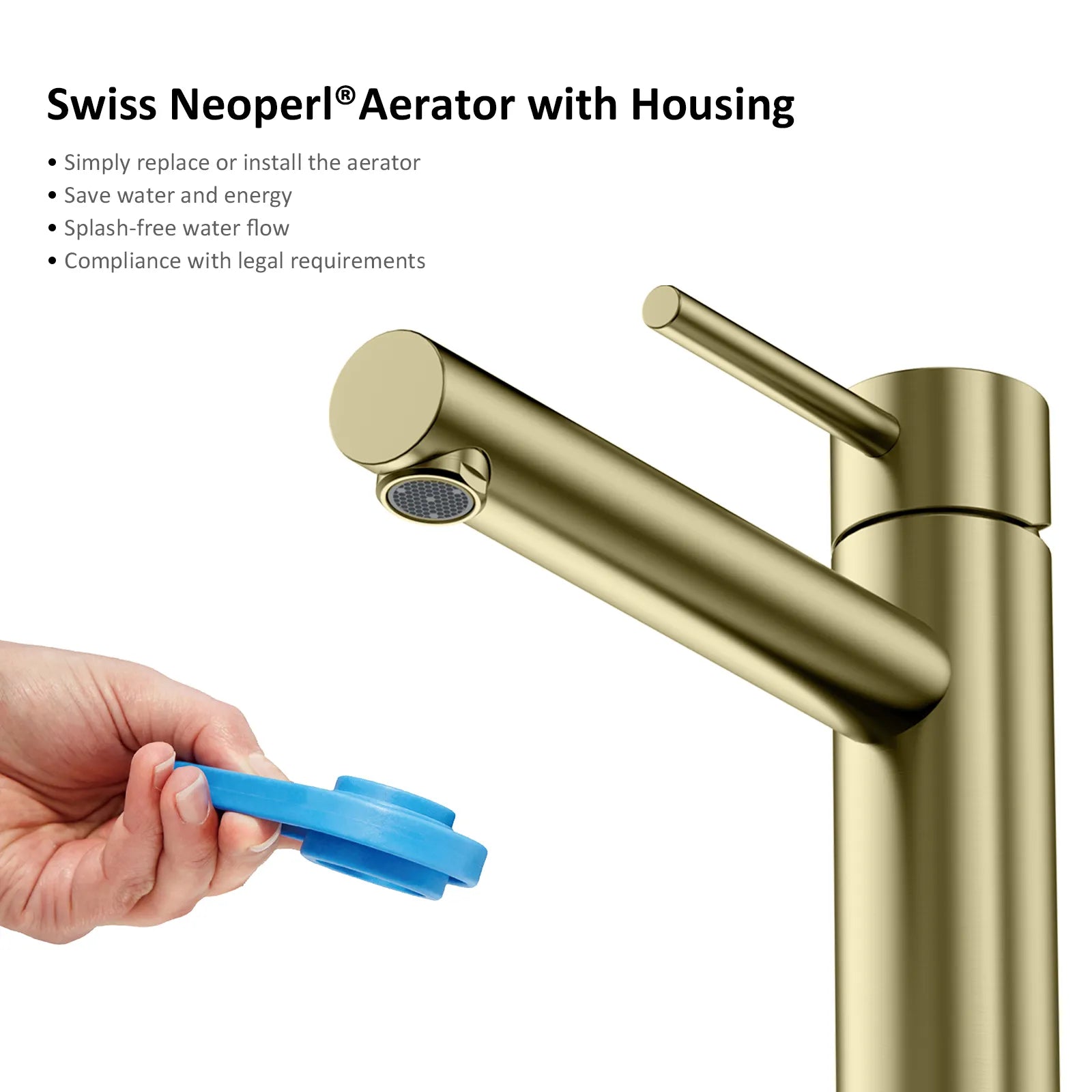 Tall Basin Faucet - Solid Brass Vanity Mixer with Spain ClTEC Cartridge -AB001005