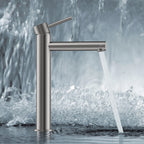 Tall Basin Faucet - Solid Brass Vanity Mixer with Spain ClTEC Cartridge -AB001005