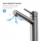 Tall Basin Faucet - Solid Brass Vanity Mixer with Spain ClTEC Cartridge -AB001005