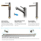Tall Basin Faucet - Solid Brass Vanity Mixer with Spain ClTEC Cartridge -AB001005