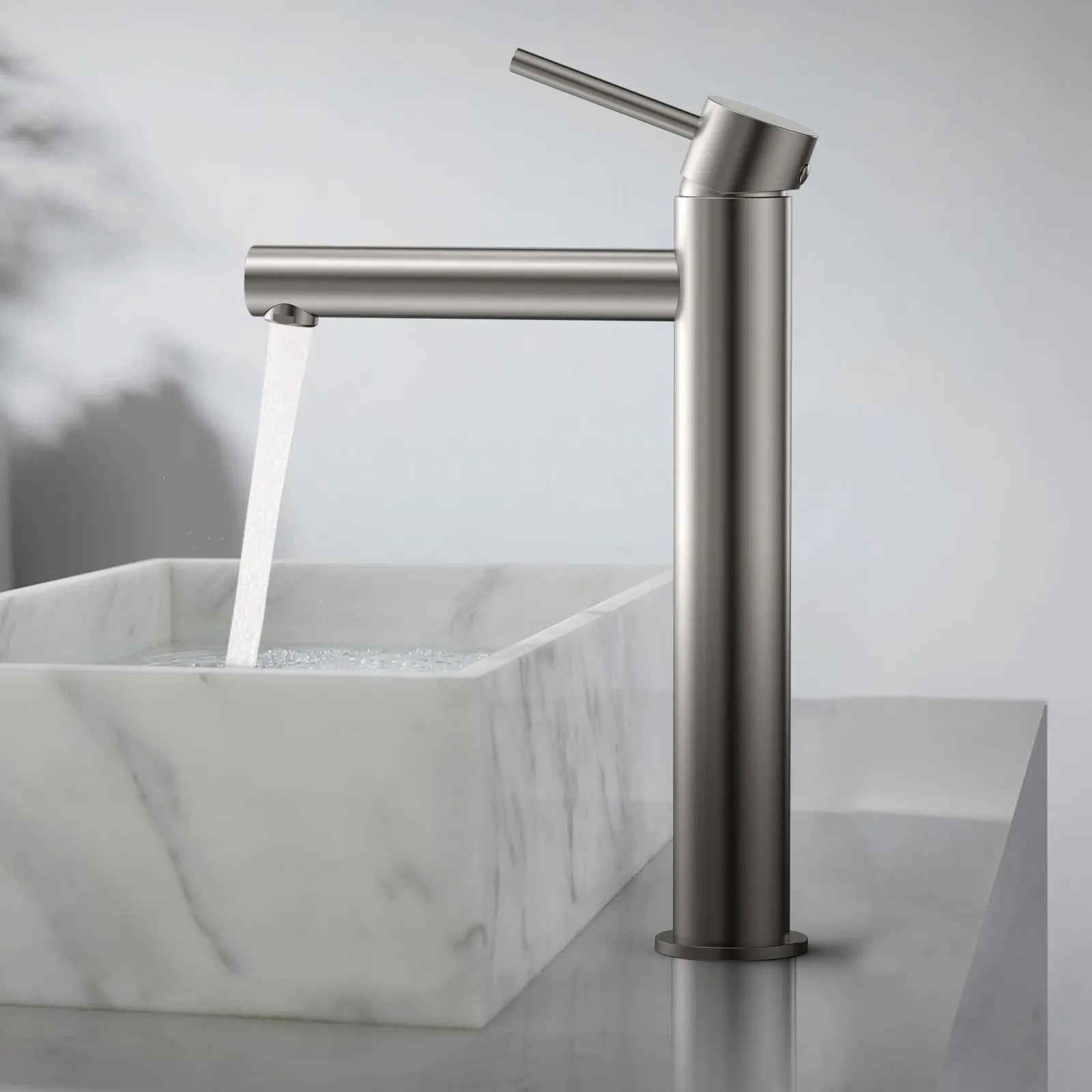 Tall Basin Faucet - Solid Brass Vanity Mixer with Spain ClTEC Cartridge -AB001005