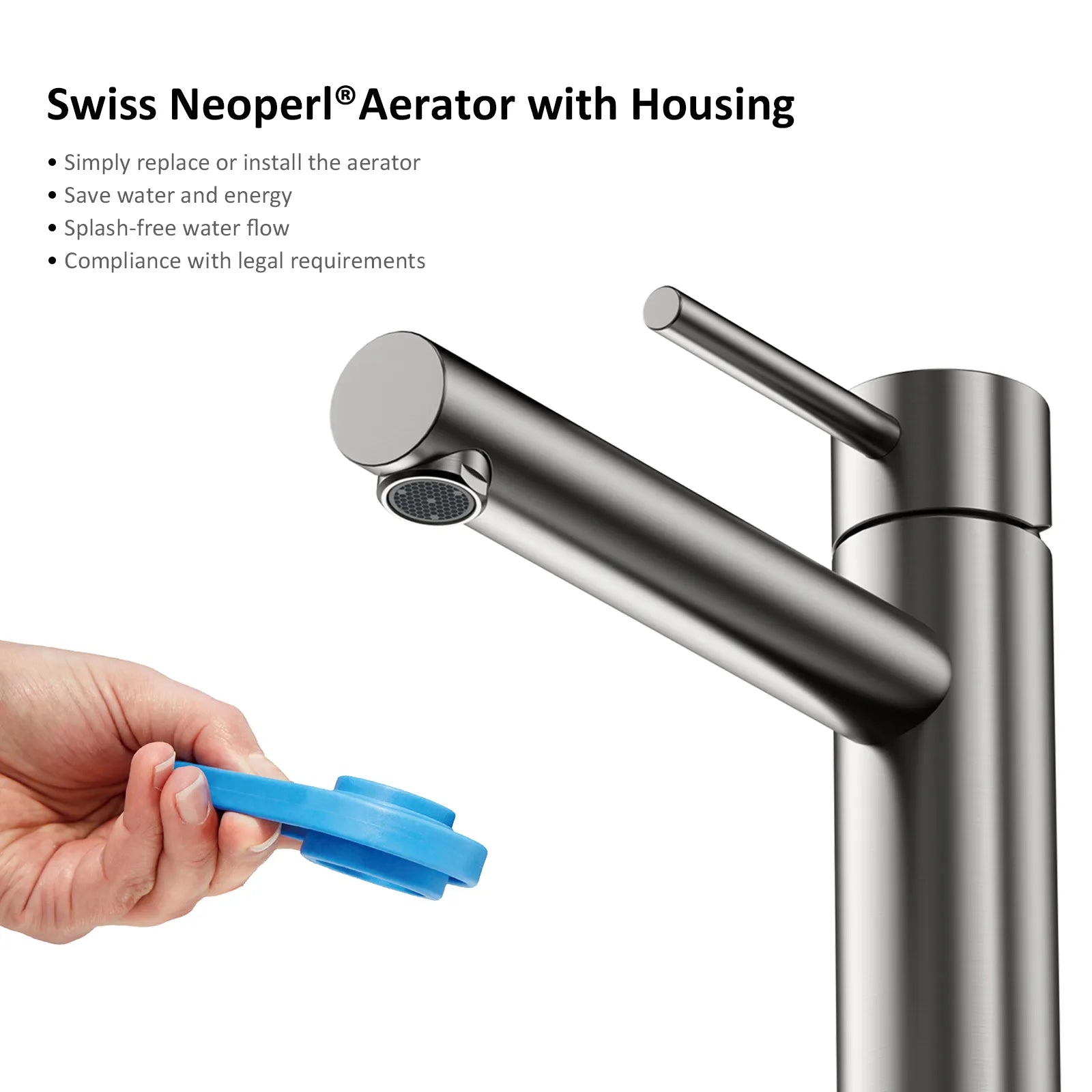Tall Basin Faucet - Solid Brass Vanity Mixer with Spain ClTEC Cartridge -AB001005