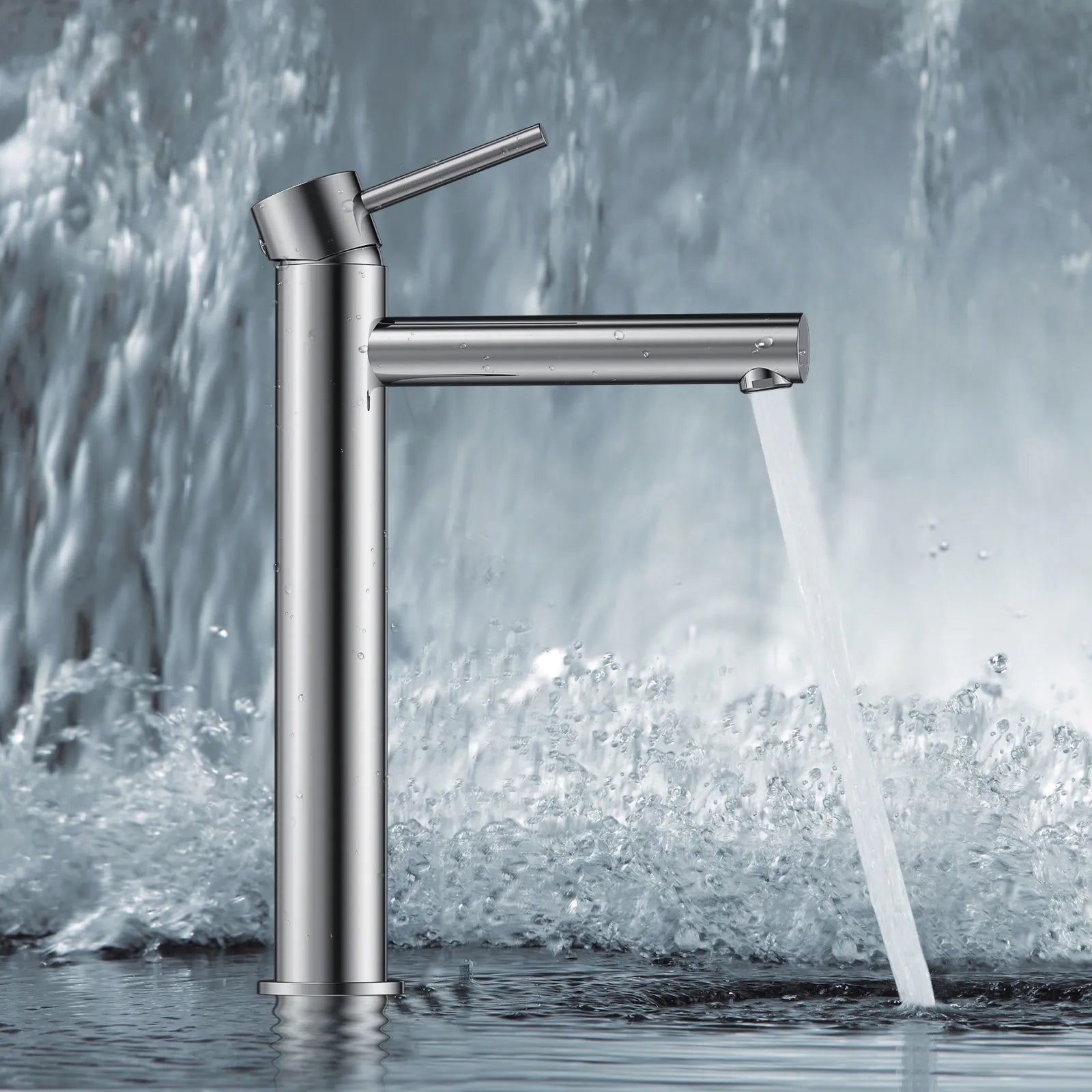 Tall Basin Faucet - Solid Brass Vanity Mixer with Spain ClTEC Cartridge -AB001005
