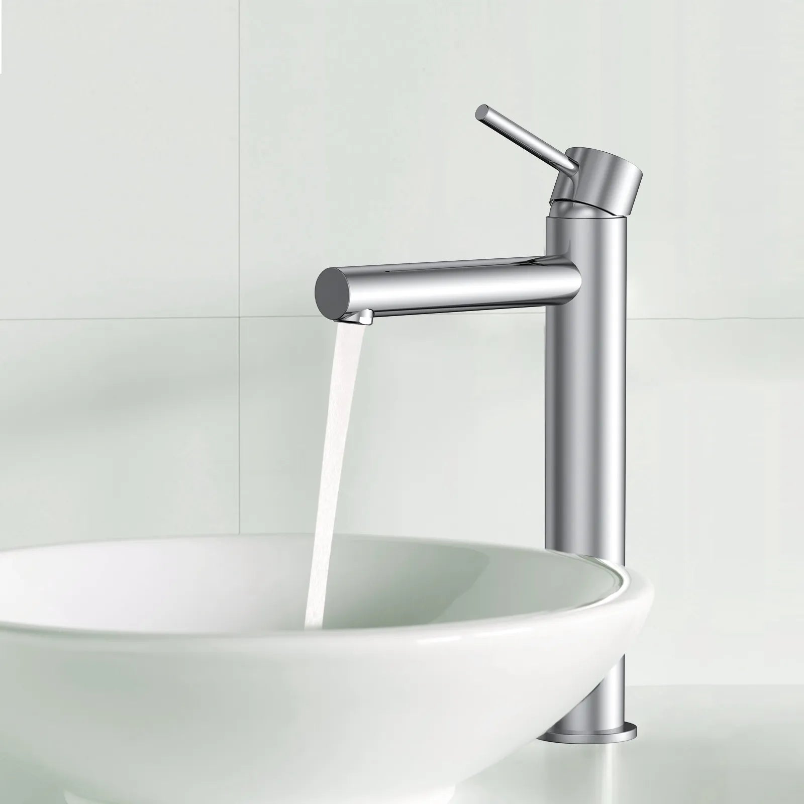 Tall Basin Faucet - Solid Brass Vanity Mixer with Spain ClTEC Cartridge -AB001005